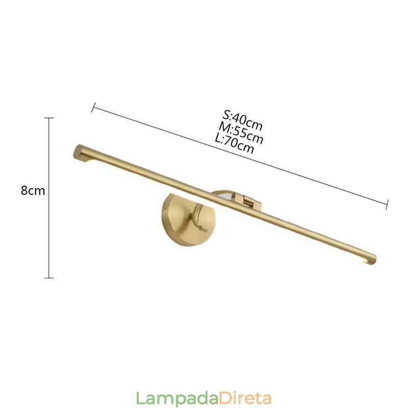 Luminária de parede de acrílico com luz frontal de espelho nórdico