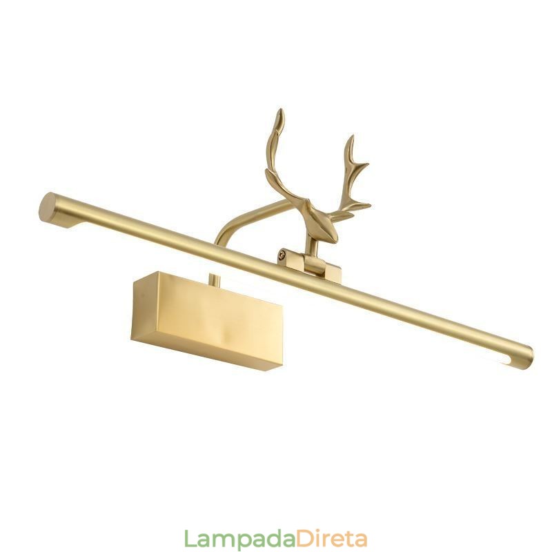 Luminária de parede de latão nórdico com espelho e luz frontal