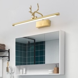 Luminária de parede de latão nórdico com espelho e luz frontal
