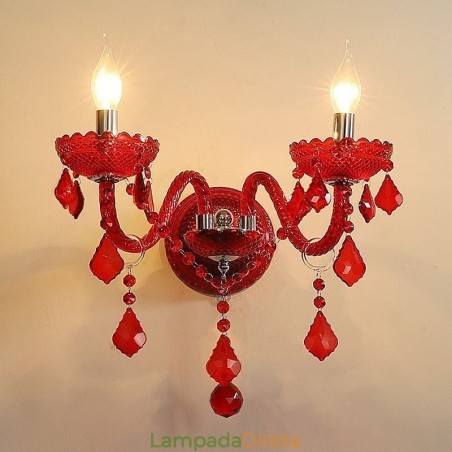 Aplique de cristal europeu luz de parede cor vermelha luz Aplique de cristal europeu luz de parede cor vermelha luz