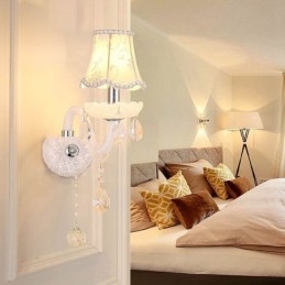 Luminária de parede elegante de cristal estilo europeu clássico
