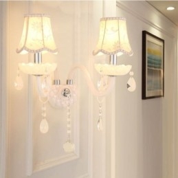 Luminária de parede elegante de cristal estilo europeu clássico