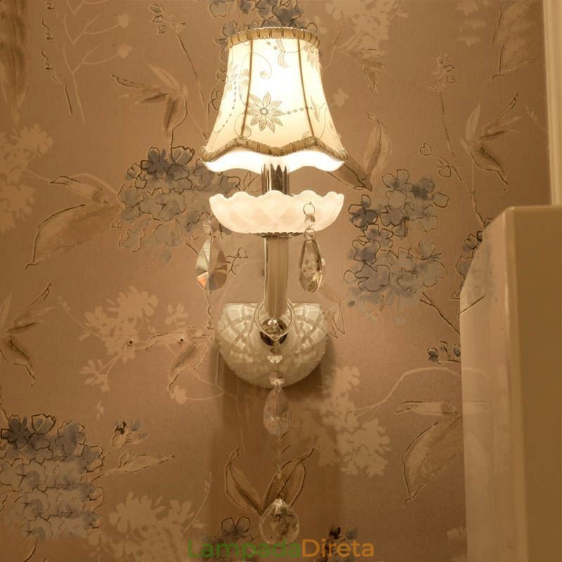 Luminária de parede elegante de cristal estilo europeu clássico