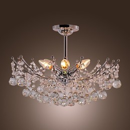 Lustre de cristal luxuoso com 6 luzes pendentes