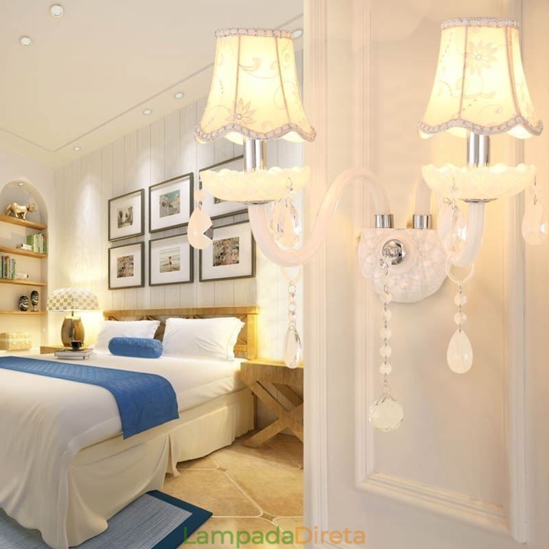 Luminária de parede elegante de cristal estilo europeu clássico