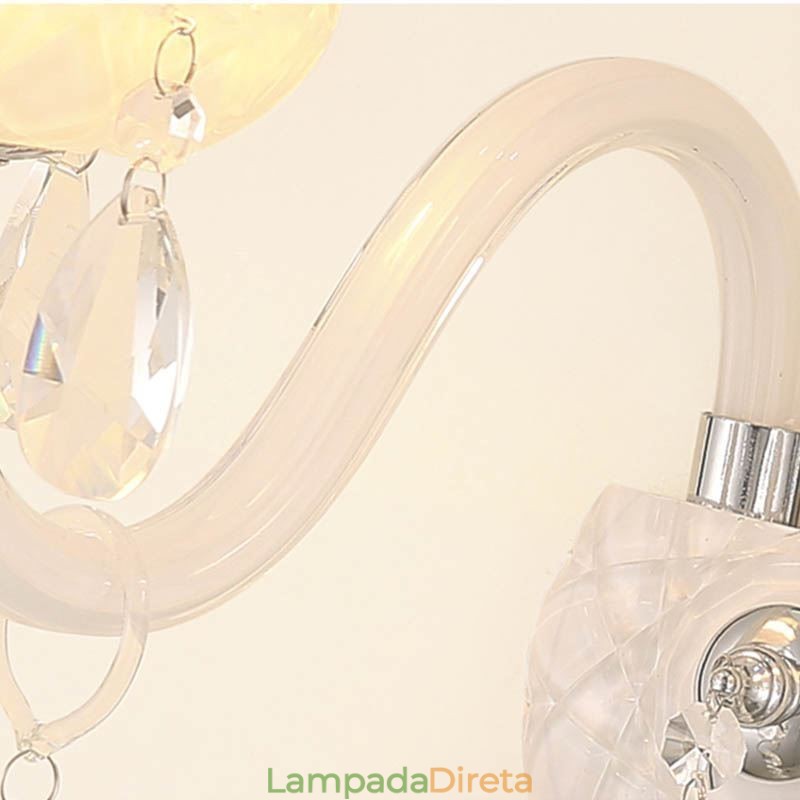 Luminária de parede elegante de cristal estilo europeu clássico