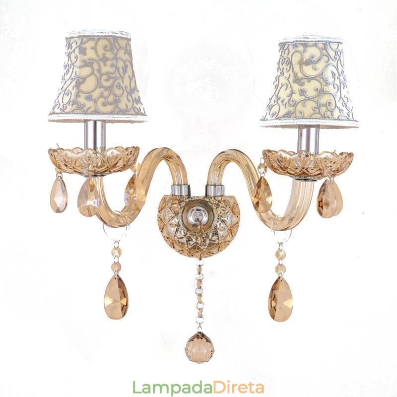 Elegante arandela de cristal estilo europeu luz de parede corredor