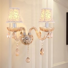 Elegante arandela de cristal estilo europeu luz de parede corredor