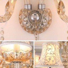 Elegante arandela de cristal estilo europeu luz de parede corredor