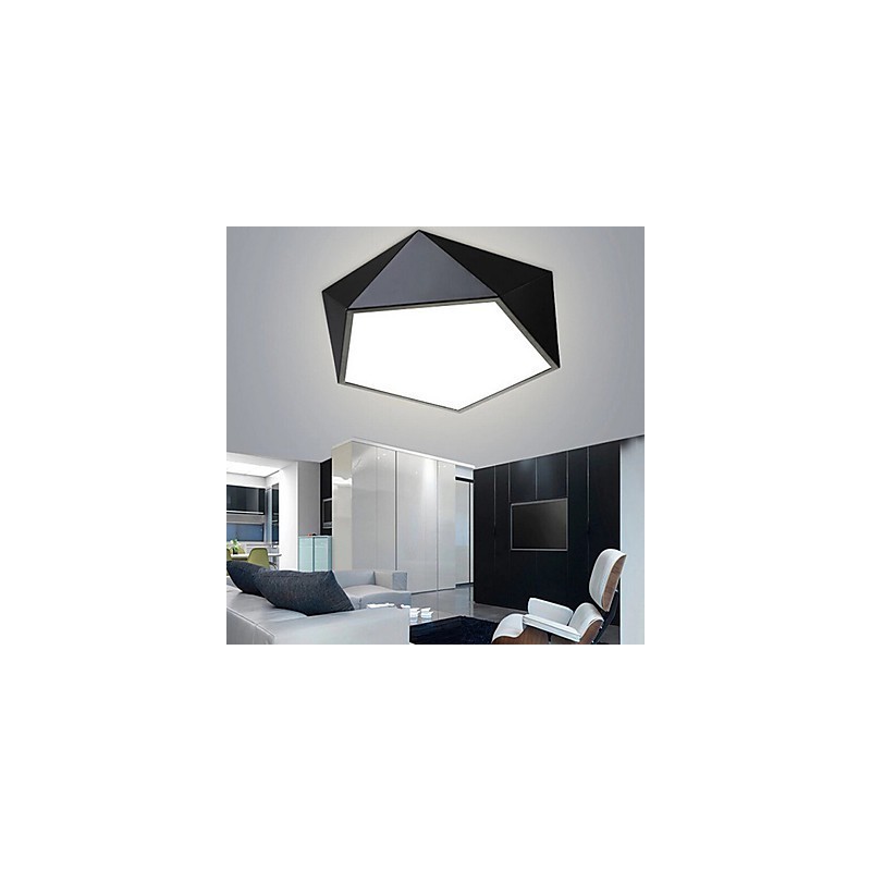 Luminária noturna moderna montada, branca + luzes de teto brancas quentes