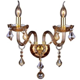 Arandela de cristal europeia elegante com duas luzes de parede e escadas