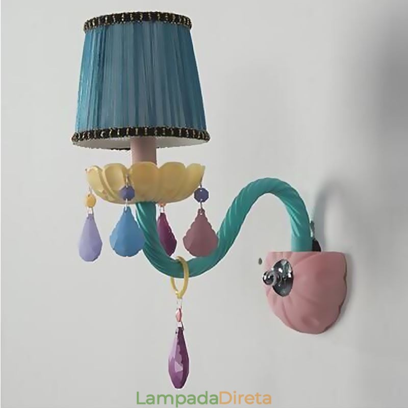 Aplique de Cristal Europeu Macaron Luminária de Parede Colorida