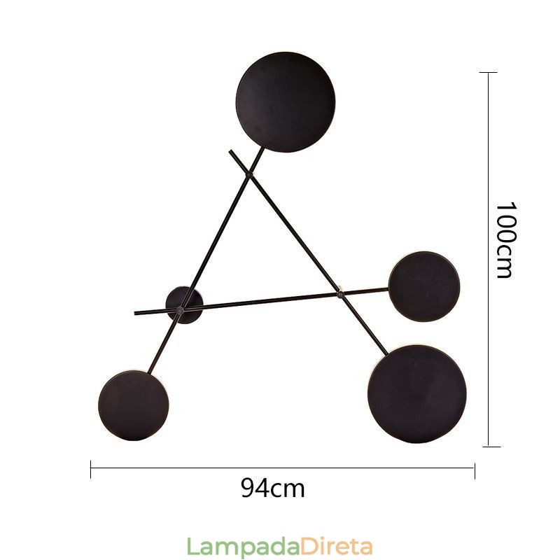 Luminária de parede moderna com formato geométrico em ferro