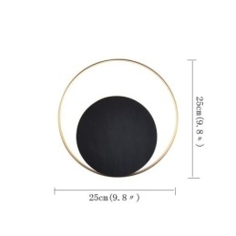 Luminária de parede estilo moderno, arandela circular preta, lâmpada criativa, iluminação de cabeceira