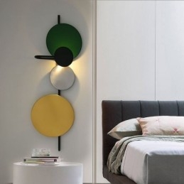 Luminária de parede moderna Luminária de parede circular Iluminação colorida para casa Iluminação de cabeceira