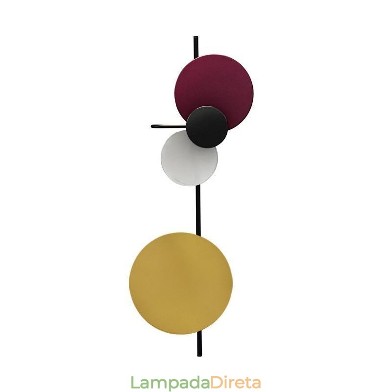 Luminária de parede moderna Luminária de parede circular Iluminação colorida para casa Iluminação de cabeceira