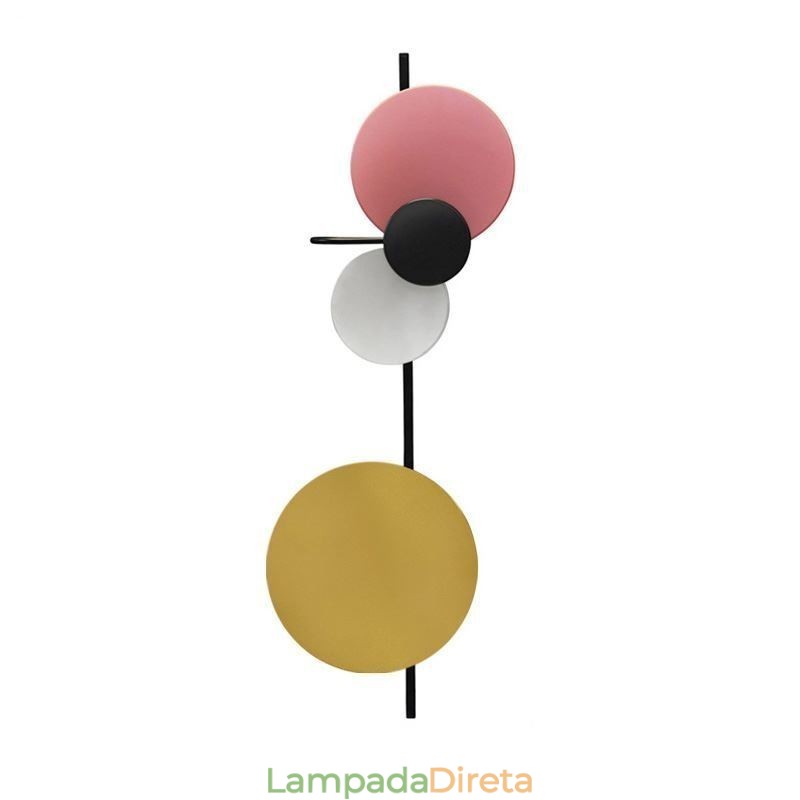 Luminária de parede moderna Luminária de parede circular Iluminação colorida para casa Iluminação de cabeceira