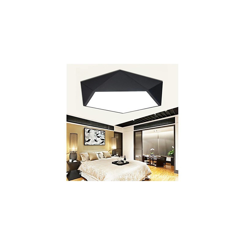 Luminária noturna moderna montada, branca + luzes de teto brancas quentes