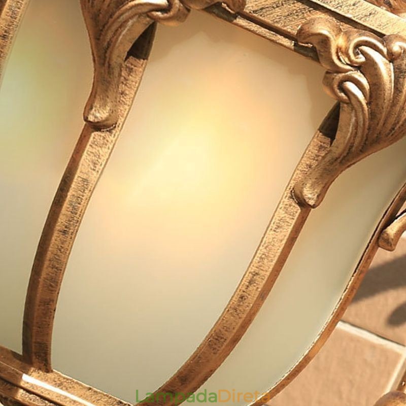 Luz de parede esculpida à prova d'água europeia retrô para exterior, pátio, corredor