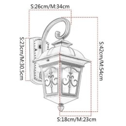 Luminária de parede europeia retrô para exterior, à prova d'água, com seta e flor, arandela