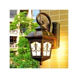 Luminária de parede europeia retrô para exterior, à prova d'água, com seta e flor, arandela