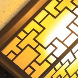 Luminária de parede externa chinesa com grade de janela à prova d'água