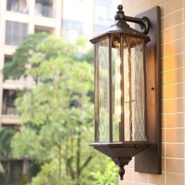 Luminária de parede externa chinesa com cabeça única, à prova d'água, com streamer, para parede