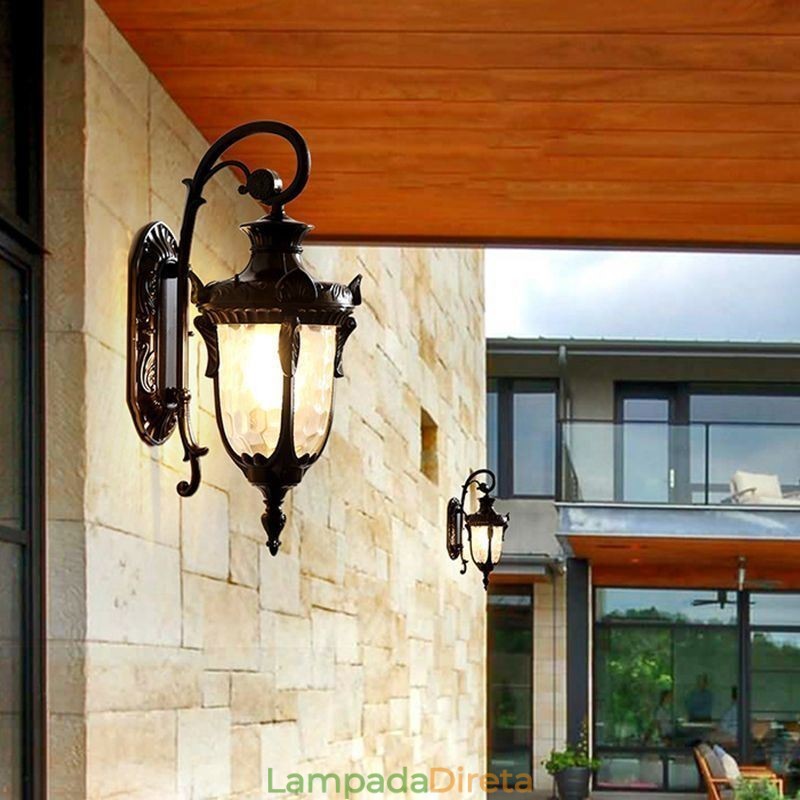 Luz externa europeia à prova d'água cabeça única luz de parede pátio corredor jardim