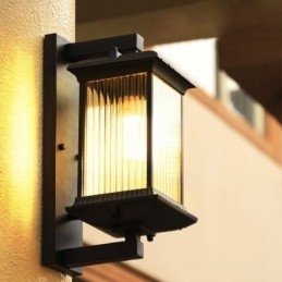 Luz de parede de vidro à prova d'água chinesa para exterior, pátio, corredor, jardim, varanda
