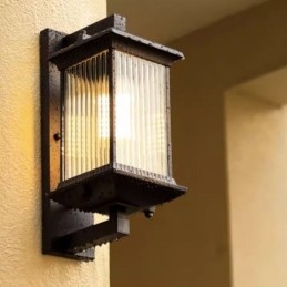 Luz de parede de vidro à prova d'água chinesa para exterior, pátio, corredor, jardim, varanda