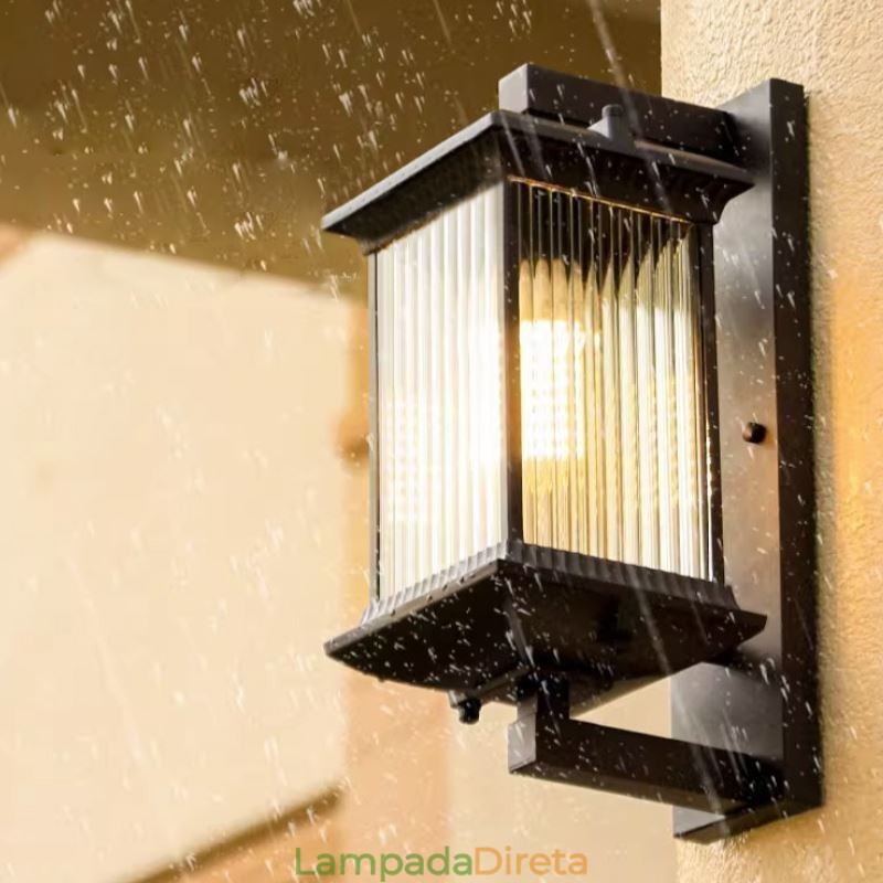 Luz de parede de vidro à prova d'água chinesa para exterior, pátio, corredor, jardim, varanda