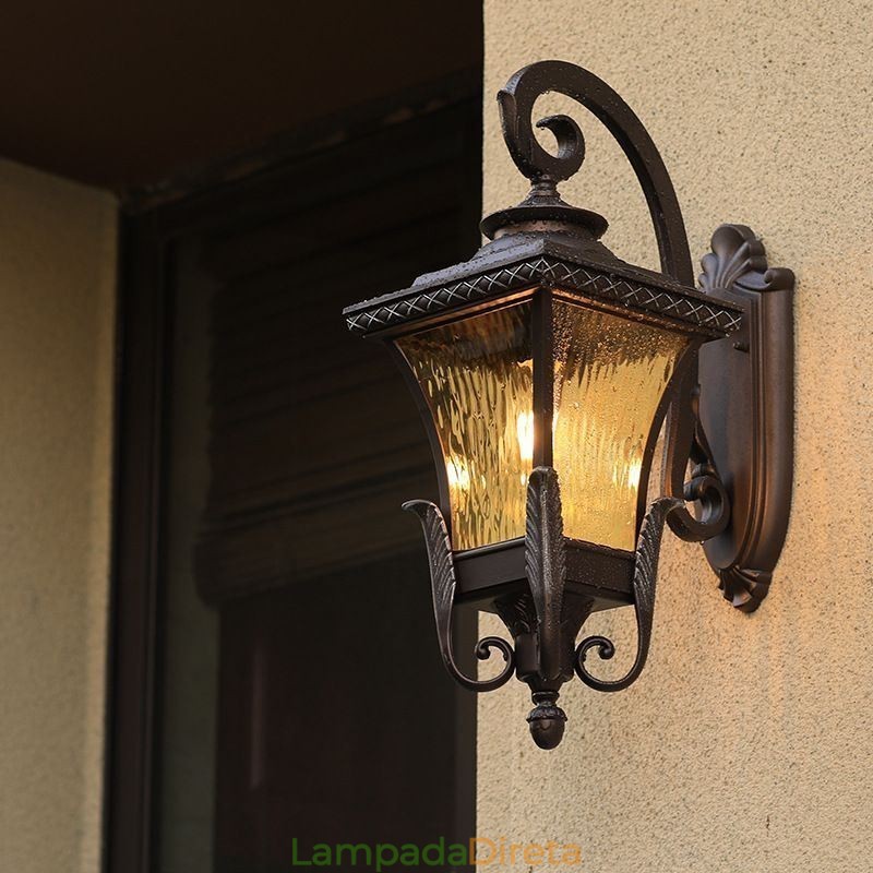 Luz externa chinesa de cabeça única, à prova d'água, vidro, parede, pátio, corredor