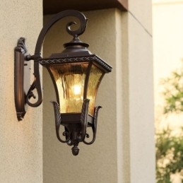 Luz externa chinesa de cabeça única, à prova d'água, vidro, parede, pátio, corredor