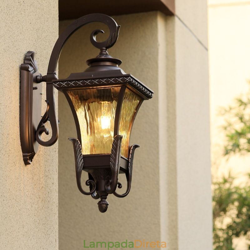 Luz externa chinesa de cabeça única, à prova d'água, vidro, parede, pátio, corredor