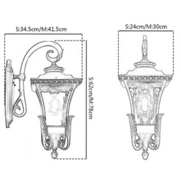 Luz externa chinesa de cabeça única, à prova d'água, vidro, parede, pátio, corredor