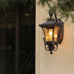 Luz externa chinesa de cabeça única, à prova d'água, vidro, parede, pátio, corredor