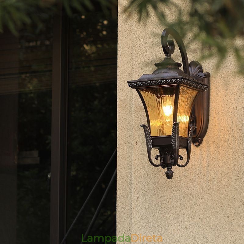 Luz externa chinesa de cabeça única, à prova d'água, vidro, parede, pátio, corredor