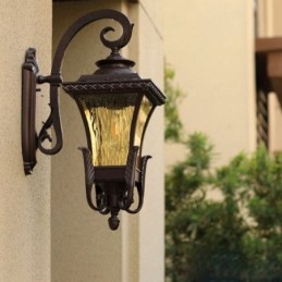 Luz externa chinesa de cabeça única, à prova d'água, vidro, parede, pátio, corredor