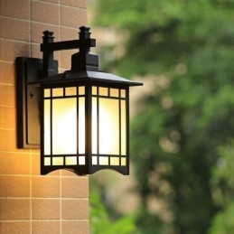 Estilo chinês luz externa à prova d'água pavilhão forma parede luz jardim varanda