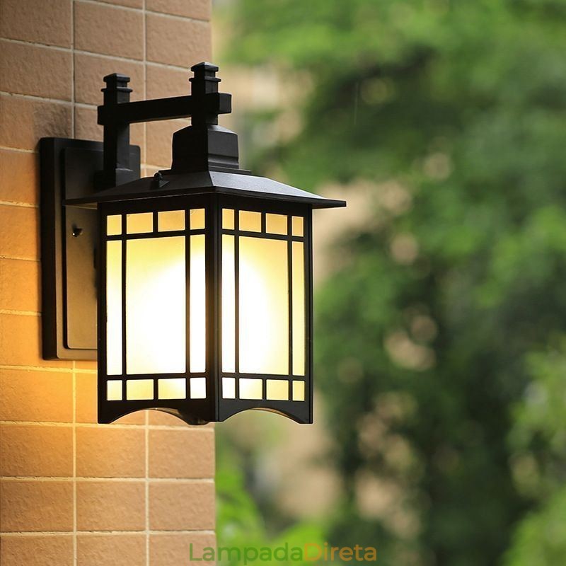 Estilo chinês luz externa à prova d'água pavilhão forma parede luz jardim varanda