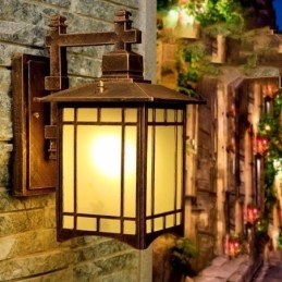 Estilo chinês luz externa à prova d'água pavilhão forma parede luz jardim varanda
