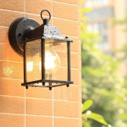 Aplique de parede europeu para exterior à prova d'água coluna quadrada luz de parede pátio jardim varanda
