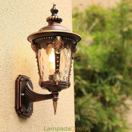 Luminária de parede europeia retrô para exterior, à prova d'água, esculpida, jardim, varanda, pátio Luminária de parede europeia retrô para exterior, à prova d'água, esculpida, jardim, varanda, pátio