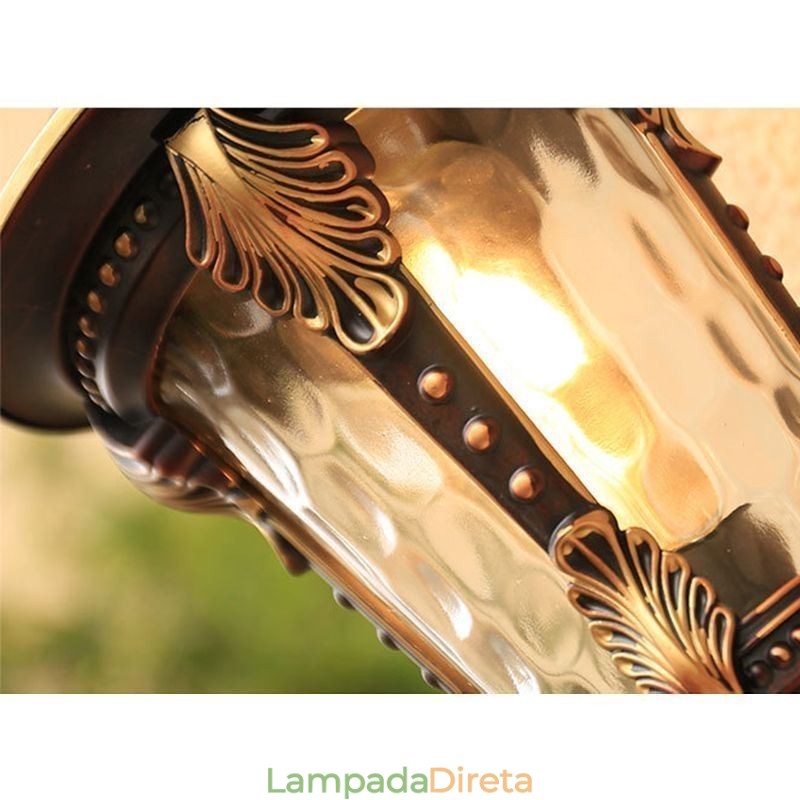 Luminária de parede europeia retrô para exterior, à prova d'água, esculpida, jardim, varanda, pátio