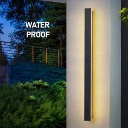 Luminária de parede contemporânea moderna e longa para áreas externas, arandela, luz de parede IP 44 para varanda, pátio, jardim