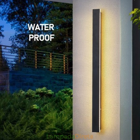 Luminária de parede contemporânea moderna e longa para áreas externas, arandela, luz de parede IP 44 para varanda, pátio, jardim Luminária de parede contemporânea moderna e longa para áreas externas, arandela, luz de parede IP 44 para varanda, pátio, jardim