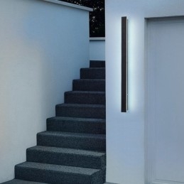 Luminária de parede contemporânea moderna e longa para áreas externas, arandela, luz de parede IP 44 para varanda, pátio, jardim