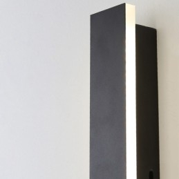 Luminária de parede contemporânea moderna e longa para áreas externas, arandela, luz de parede IP 44 para varanda, pátio, jardim