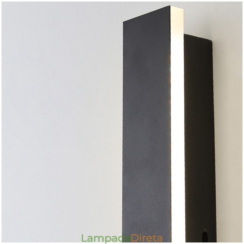 Luminária de parede contemporânea moderna e longa para áreas externas, arandela, luz de parede IP 44 para varanda, pátio, jardim
