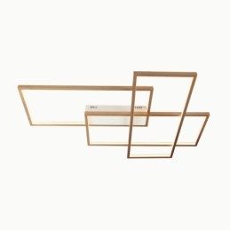 Luminária de teto moderna, contemporânea, dourada, em alumínio, com controle remoto, para sala de estar, quarto (também pode ser usada como luminária de parede)